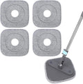 Square Microfiber Mop Pads Compatible with True & Tidy True Spin Mop - Mop Replacement Pads for Square Spin Mop and Bucket - Washable Pads fit for All 9 Inch Square Spin Mop (4 Pack)