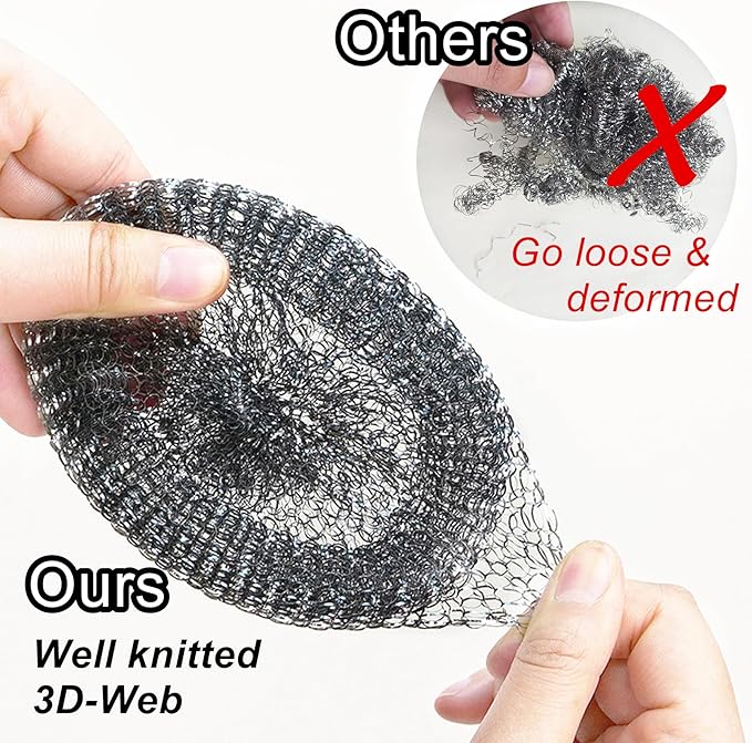 Dispensing Steel Wool Scrubber, Heavy Duty Stainless Scouring Pad with Dispenser, Brush with Soap Dispenser, Steel Sponge Scourer for Kitchen, Dishes, Pan, Stove, Grill, Cast Iron 1+4
