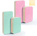 Peelable Microfiber Sponges 4 Pack – 12-Layer Tear Away PVA Cleaning Pads, Ultra Absorbent Non-Scratch Rainbow Sponge for Kitchen Dish, Countertop, Bathroom, Glass & Car Cleaning