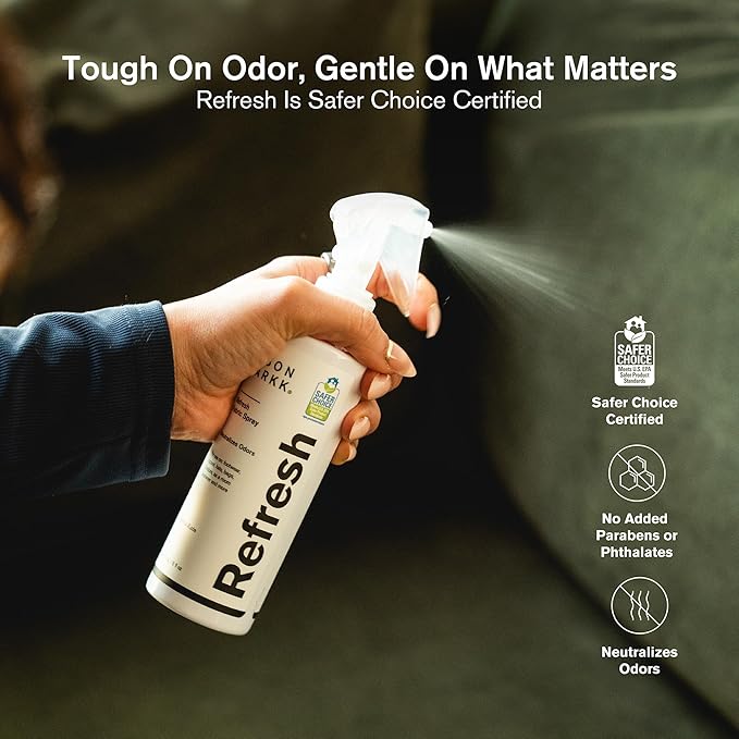 Jason Markk Refresh Spray, Odor Eliminator, Home, Carpet, Furniture, Clothing, and More, Safe and Gentle Deodorizer Formula, Unscented, 6oz