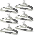 60 Pack Heavy Duty Plastic Hangers, Non Slip Clothes Hangers with Rubber Pads and 360° Hook - Thin Space Saving Hanger, Closet Organizer for Shirt, Pants, Suit, Skirt,Coat - Gray