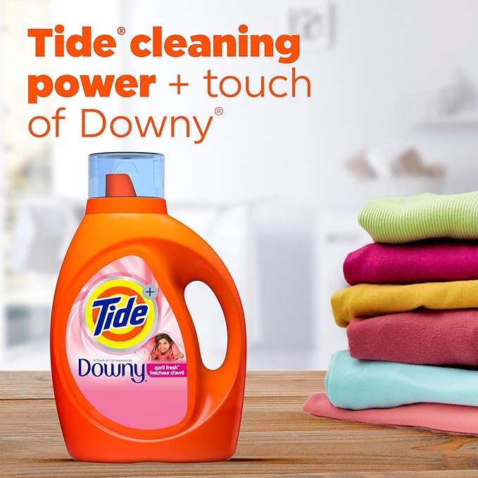Tide Plus Boost of Ultra Downy Liquid Laundry Detergent, April Fresh Scent, 84 fl oz, 59 Loads, Laundry Detergent Liquid with Long-Lasting Freshness
