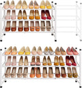 Tajsoon Expandable Shoe Rack for Closet 3 Tier, 28“-41“Adjustable & Stackable Shoe Shelf Storage, Metal Shoe Rack Organizer for Front Door Entrance, Closet, Garage, Entryway, White