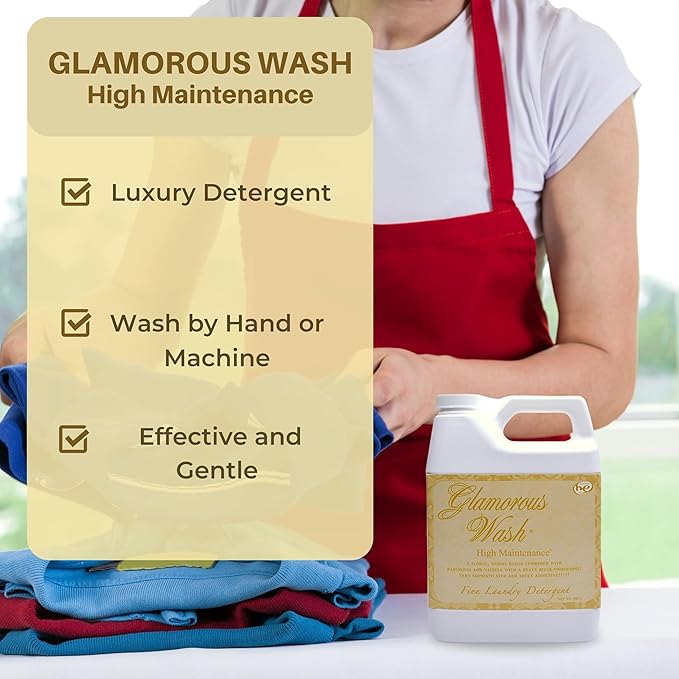 Worldwide Nutrition Bundle Compatible with Tyler Candle Company Glamorous Wash High Maintenance Scent Fine Laundry Liquid Detergent - 907gram (32 Fl Oz) Container with Keychain