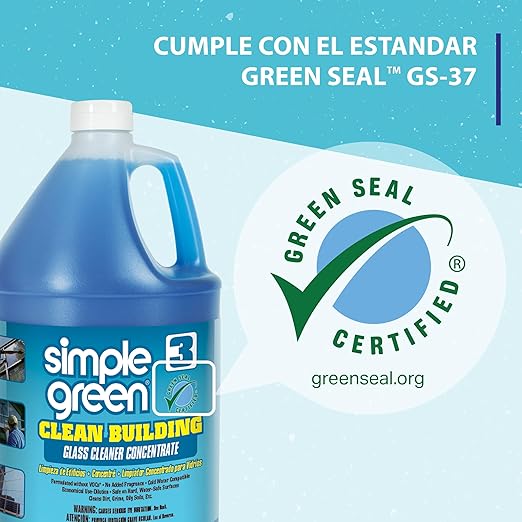 Simple Green 11301 Clean Building Glass Cleaner Concentrate, Unscented, 1gal Bottle (Case of 2)