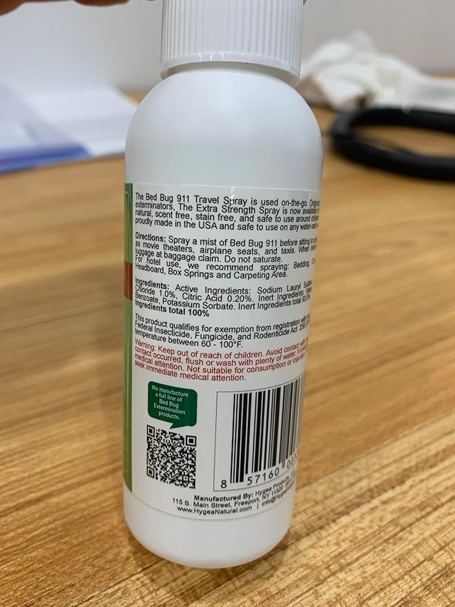 Hygea Natural Extra Strength Bed Bug & Mite Natural Travel Spray - TSA Approved Size - Child & Pet Friendly - Stain & Odor Free - for Hotel, Suitcase, Backpack, Shoes - 66% Stronger Formula(2pk, 3 oz)
