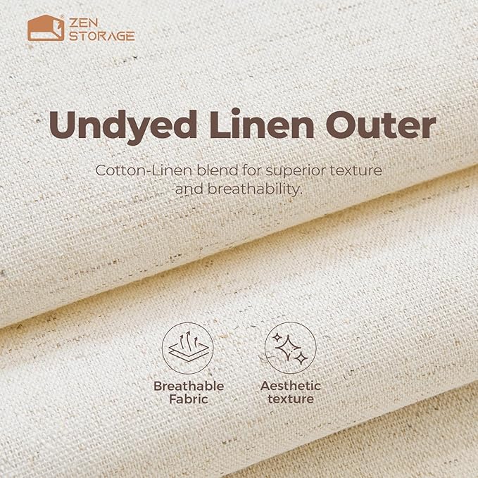 Cotton Linen Drawer Organizers for Baby Clothes, 20Pack Multi-Size Nursery Dresser Dividers for Clothes, Premium Foldable Storage Bins for Bedroom, Closet and Diaper Table, Beige