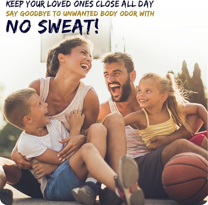 NO SWEAT! Ultra Long Lasting Sweat and Body Odor Protection, 98% Natural Ingredients, Hypoallergenic & Clinically Tested, Alcohol-Free & Fabric Safe, 20x Longer Duration, Created from Science (20mL)