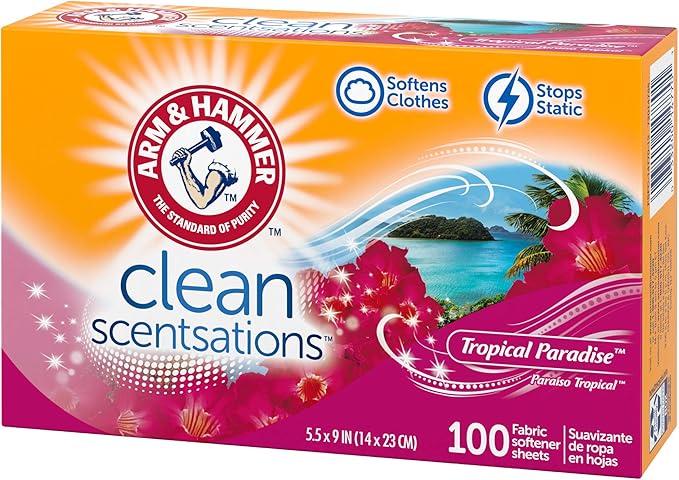 ARM & HAMMER Fabric Softener Sheets, Tropical Paradise, 100 ct