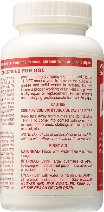 Thrift T-100 Alkaline Based 1-Pound Granular Drain Cleaner,Red