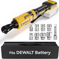 1/2 Inch Cordless Ratchet Wrench, for DEWALT 20V Max Battery, 88Ft-Lbs, 0-400RPM, Electric Ratchet Wrench Set with Variable Speed Trigger, Reinforced Head, R&F Switch, 7 Sockets, 1/2" to 3/8" Adapter