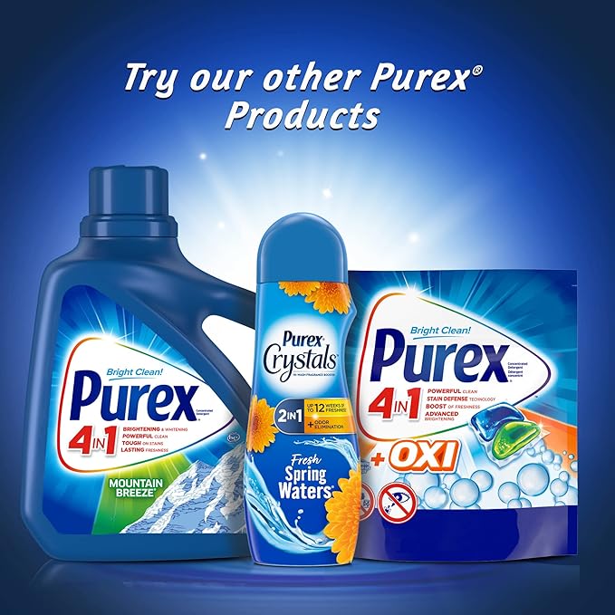 Purex Crystals In-Wash Fragrance and Scent Booster, Fresh Spring Waters, 21 Ounce (Pack of 4)
