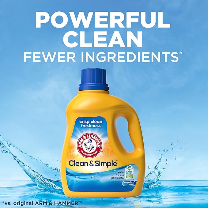 ARM & HAMMER Clean & Simple, 77 Loads Liquid Laundry Detergent, 100.5 Fl oz