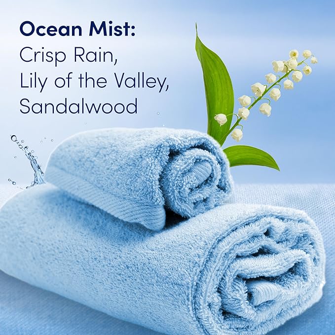 Downy Gentle Soft + Fresh Fabric Softener Liquid, Ocean Mist Scent, 93 FL OZ, 138 loads, Liquid Fabric Softener Designed to be Gentle on Skin