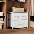 Homeiju Stackable 3-Drawer Fabric Dresser with Waterproof Wood Top – Closet Drawers & Storage Drawers for Bedroom, Modern Metal Frame Design (2 Tier-1 Pack)