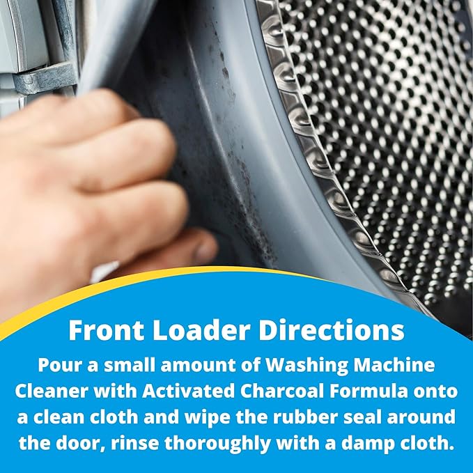 Carbona Washing Machine Cleaner with Activated Charcoal | Removes Odor-Causing Residues | Works in Standard & High Efficiency Washing Machines | 8.4 FL Oz, 3 Pack