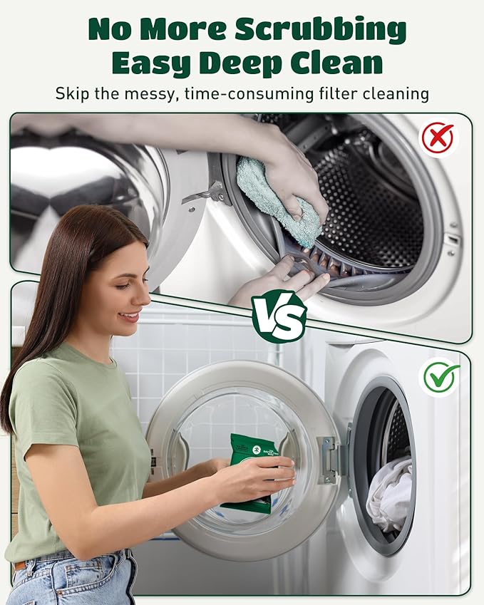 SEMECH by Seedshub Pet Hair Dissolver for Washing Machine-2 Sachets, 96.7% Hair Dissolution, Dog & Cat Hair Remover, Removes Odors & Residue, HE Compatible for Front & Top Load Washers, Septic Safe