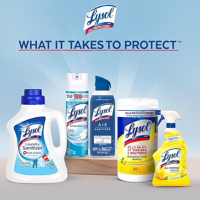 Lysol All Purpose Cleaner Spray, Multi-Purpose Disinfecting Spray, Kitchen & Bathroom Cleaner, Lemon Breeze, Lavender, & Mango Scents, 32oz (Pack of 4)