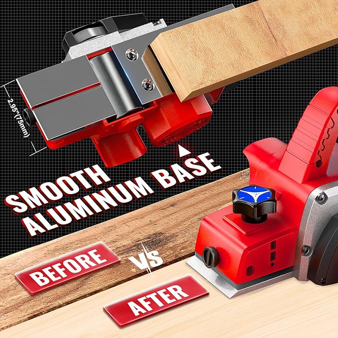 Cordless Electric Hand Planer: 3-1/4-Inch Handheld Planer Compatible with Milwaukee Battery (No Battery) - 15000 RPM Power Wood Planer for Woodworking, Carpentry