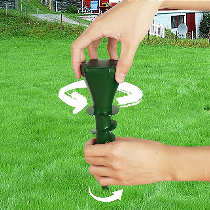 6 Packs Solar Mole Repellers, Gopher Deterrent Device with Vibrating Motor & Spiral Drill Ground Stake, IP65 Waterproof Lawn Garden Yard Pest Repellents Driving Away Vole Groundhog Snakes