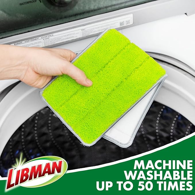 Libman Rinse 'n Wring Mop and Bucket System | Microfiber Floor Mop | Hardwood Floor Cleaner | Wet & Dry Mop | Clean & Dirty Water Chambers | Power Blades | 5 Total Microfiber Pads