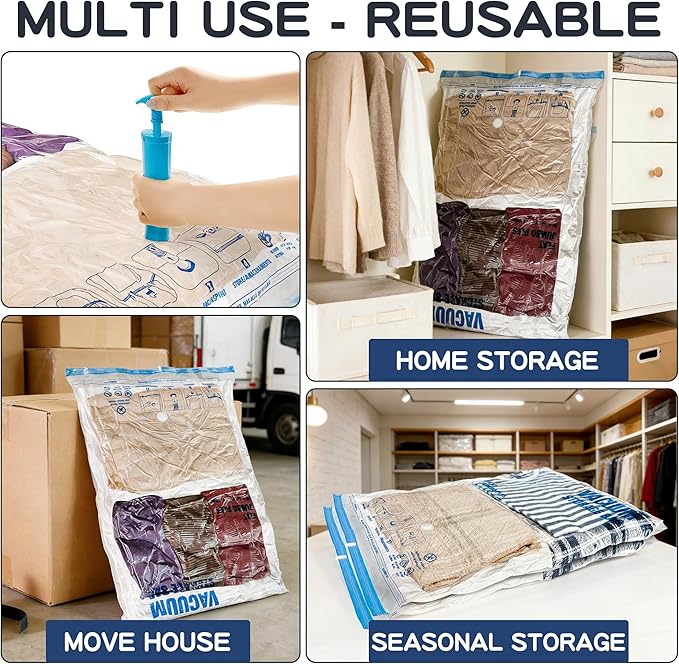 XXL Jumbo Vacuum Storage Bags, 47''X35'' Extra Large Space Bags for Blanket, Bedding, Comforters (4-XXL)