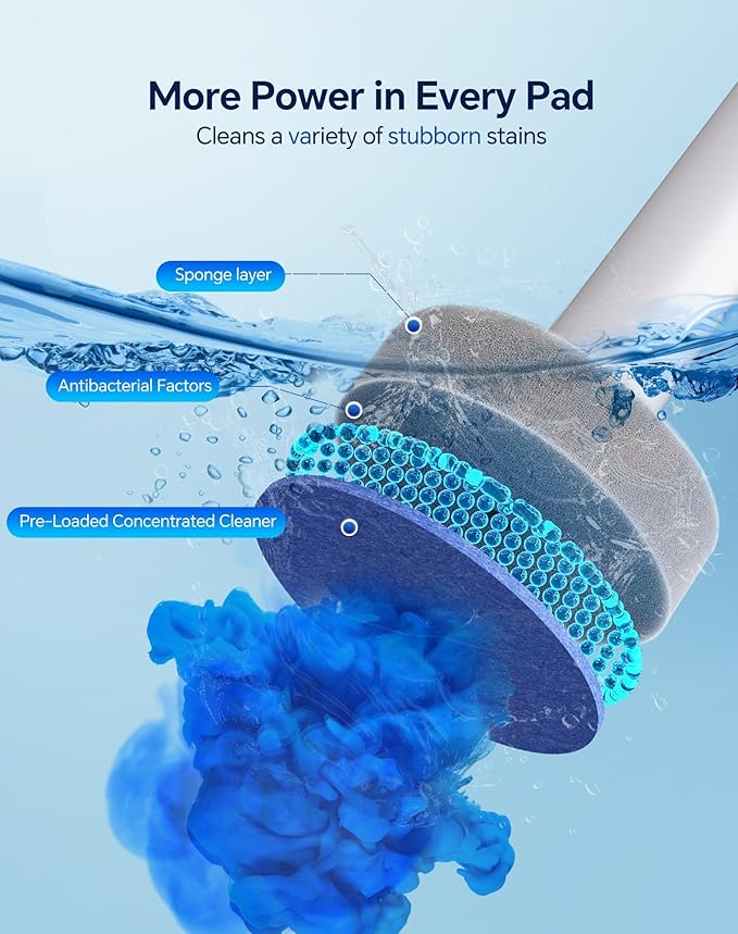 LFBEAR Disposable Toilet Brush Wand, Wall Mounted Toilet Cleaner Kit with Holder, 18 Refills Replacement Heads for Bathroom Cleaning