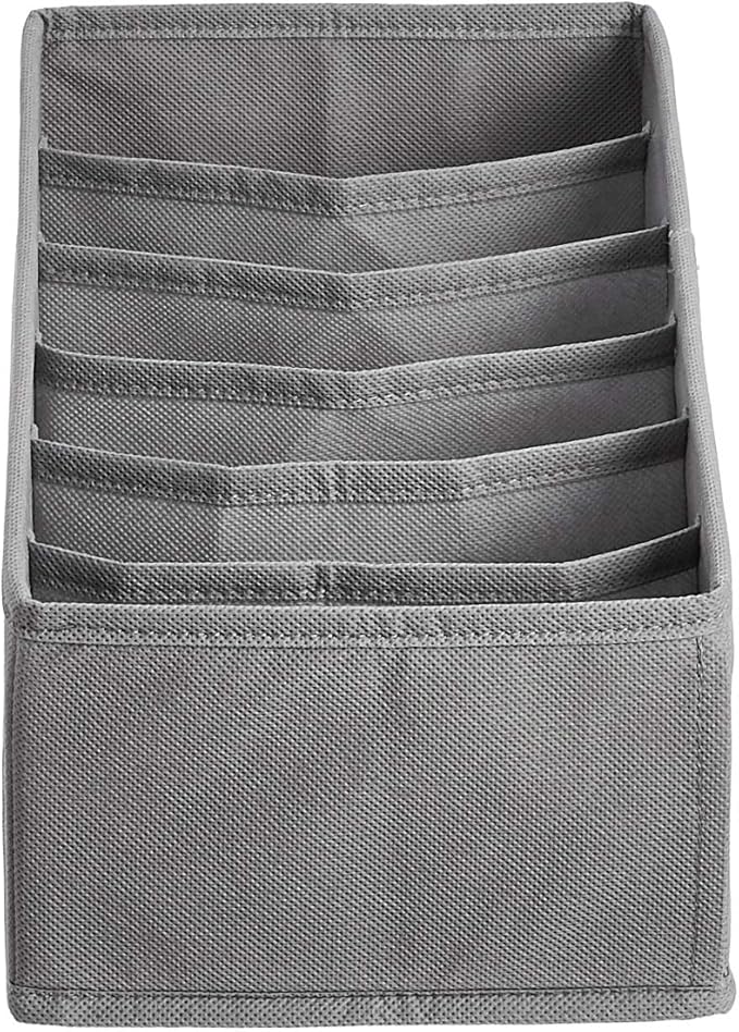 Amazon Basics Underwear Drawer Organizer Dividers for Closet Organization and Storage, Fits Perfectly in Dresser, 2-Pack, Gray | Pack of 2