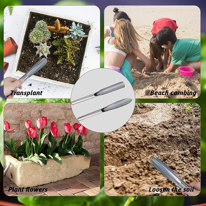 Dig and Potting Scoop Planting and Gardening Hand Digging Tools Stainless Steel Garden Shovel and Soil Sifter and Transport Set