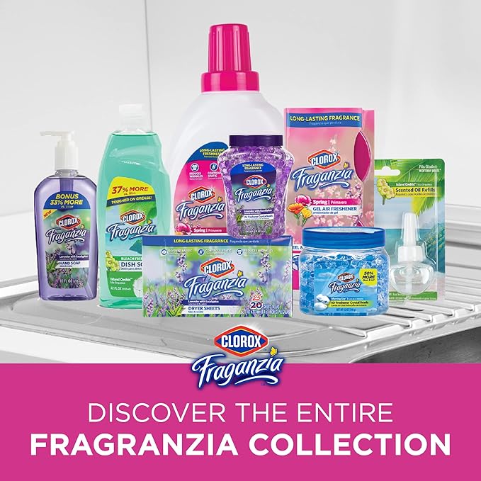 Clorox Fraganzia Liquid Dish Soap | Smells Great and Cuts Through Tough Grease FAST | Quick Rinsing formula Washes Away Dirt | A Powerful Clean You Can Trust, Orange Zest Scent, 22 Ounces