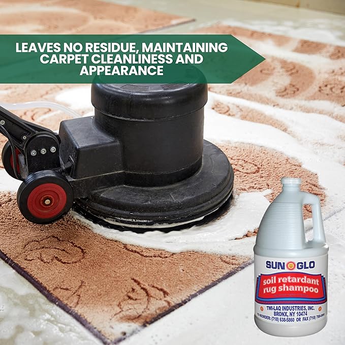 Sun-Glo Soil Retardant Rug Shampoo - High-Efficiency Bonnet Cleaning Solution (4x1 Gallon Case)