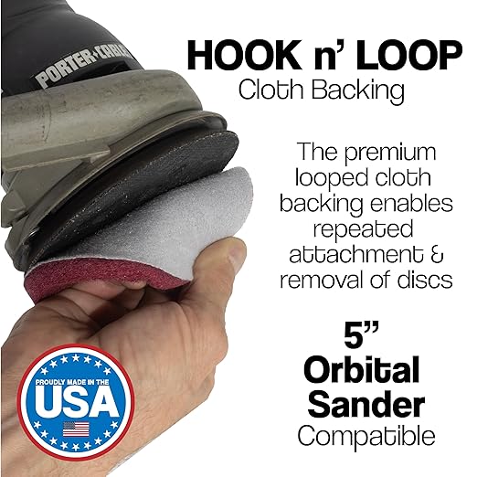 5" Abrasive Pad Hook & Loop Round Non-Woven Discs for Wood, Metal, Scuff Sanding Between Coats of Finish/Paint, Rust Removal, Deburring, Clean Metal, Medium Scuff Pads - 320 Grit - 10 Pack (Maroon)