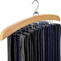 Tie Hanger 2 PCS 24 Hooks Tie Racks for Men Closet, Tie Rack with Upgraded 360°Rotating,Tie Hangers for Men,Tank Top Hanger,Neck Tie Organizer,Belts Scarves Accessories for Bras,Tank Tops