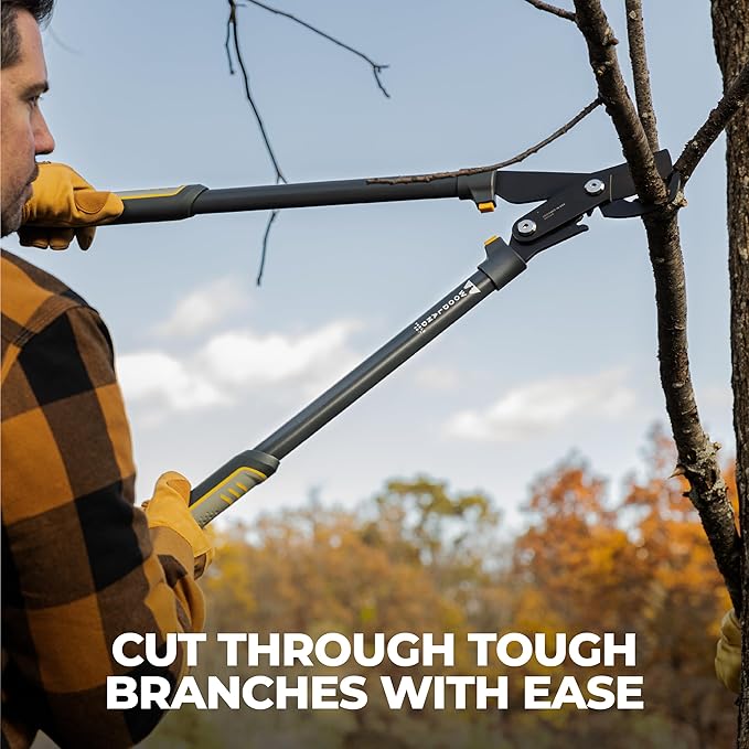 Woodland Tools Super Duty Lopper, 32 Inch Geared Bypass Branch Cutter with Soft Grip Handles, Manual Tree Limb Cutter for Thick Branches, Heavy Yard Work, and Seasonal Pruning