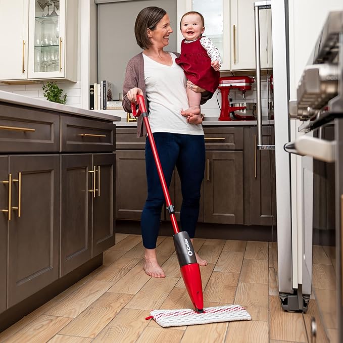 O-Cedar ProMist MAX Microfiber Spray Mop Removes 99% of Bacteria with just Water, Features 1 Extra Refill