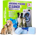 Washing Machine Cleaner Tablets for Pet Owners - Easily Removes Cat & Dog Hair, Urine, Odor,Residue,Front & Top Load Washer Machine Cleaner Deep Cleaning, Septic Safe, 24 Pack (12 Month Supply)