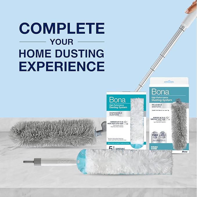 Bona Reusable Duster Refills - 2 Pack - High Performance Dusting System - Microfiber Dusters Remove Dust and Pet Hair for Whole-Home Cleaning