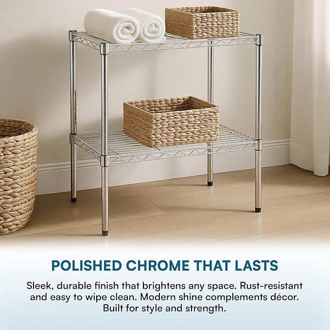 Heavy-Duty Pantry Organizers and Storage with Adjustable Shelves, No Tool Assembly, Bathroom Storage Solution, Storage Shelves with 250 Pound Weight Capacity Per Shelf