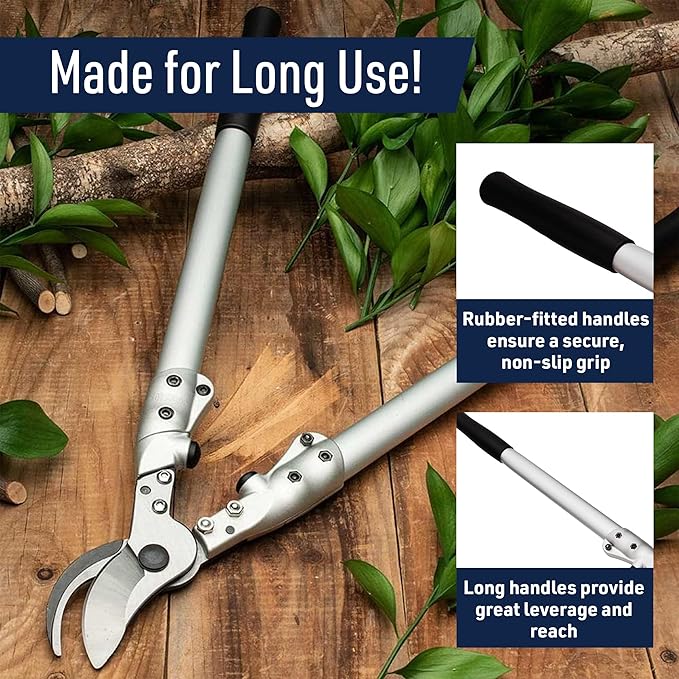 24” Tree Trimmer - Forged Steel Blades with 1.6” Cutting Capacity - Loppers for Tree Trimming Heavy Duty Branch Cutter Pruners - Hand Garden Tools for Gardening by Kings County Tools