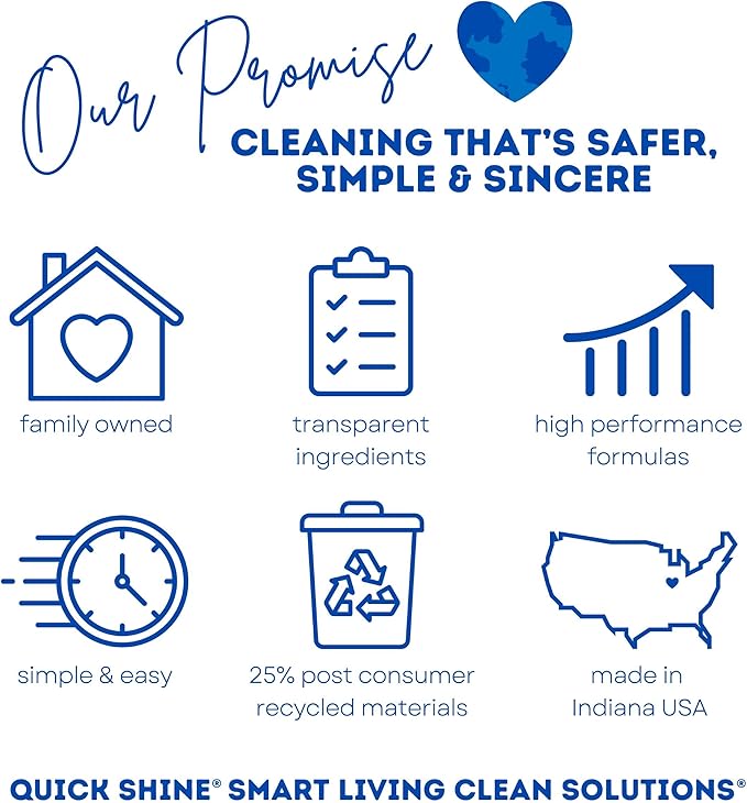 Quick Shine Multi Surface Floor Cleaner 64oz, Ready to Use-Streak Free-No Rinse, Use on Hardwood, Laminate, Luxury Vinyl Plank & Stone, Use in Spray Mops & Vac Mops, Safer Choice Cleaner