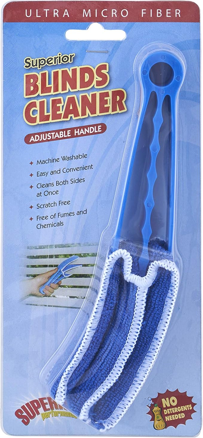 Blind Cleaner Duster Tool, Fan Blade Cleaner, Air Duct Cleaning Tools, Blue Window Blinds Cleaner with Microfiber Sleeve for Fans, Window Blinds, Vents, Shutters…(2 Pack -Superio)