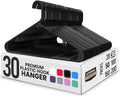 Utopia Home Plastic Hangers 30 Pack - Clothes Hanger with Hooks - Durable & Space Saving (Black)