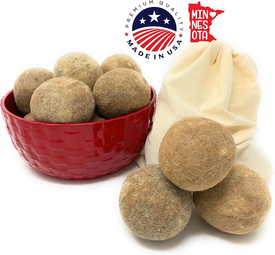 Alpaca Home 100% Alpaca Wool Dryer Balls - Felted - Set of 3 - Made in USA - All Natural Colors - Hypoallergenic