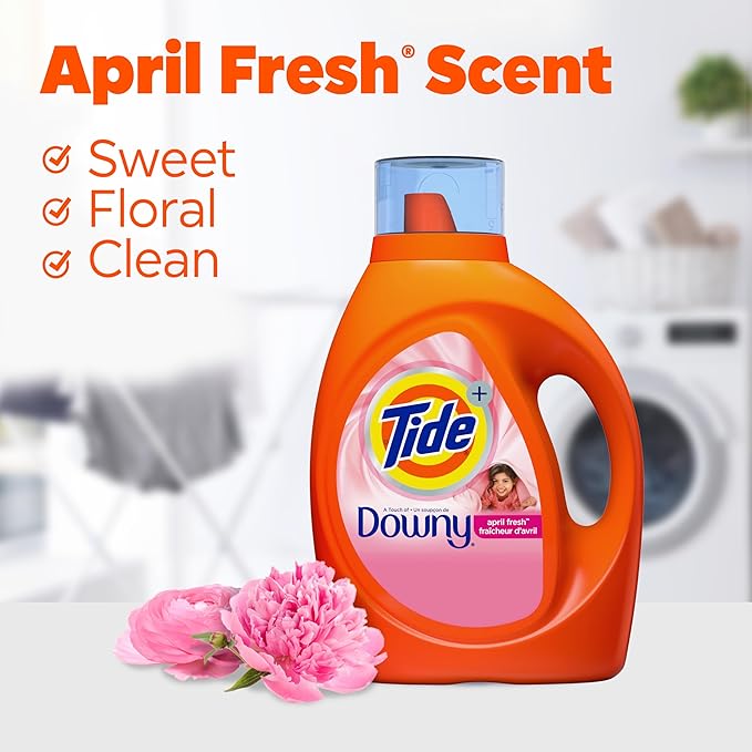 Tide Plus Boost of Ultra Downy Liquid Laundry Detergent, April Fresh Scent, 84 fl oz, 59 Loads, Laundry Detergent Liquid with Long-Lasting Freshness