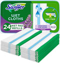 Swiffer Sweep + Mop, Wet Pads Refill, Floor Cleaner for Dirt, Dust, Hair, Cleaning Cloths for Mopping Home, Bathroom, Kitchen, All Purpose Multi-Surface Floor Wipes, Lavender, 24ct