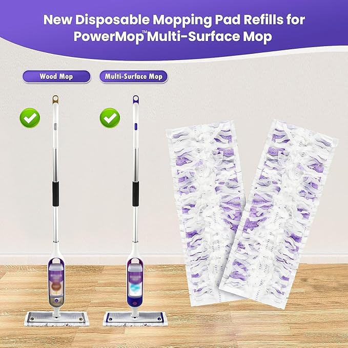 30 Pack Power Mop™ Pad Refills for Swiffer® PowerMop™ Multi-Surface Mop, Powermop™ Multi-Surface Mop Pad Replacement Kit