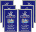 Goddard's Cotton Silver Polishing Cloth for Cleaning Silver Jewelry, Gold, Dinnerware, Silverware, Antiques, Helps Shine, Protect & Clean, Case Pack of 6
