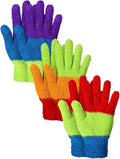 Patelai 3 Pairs Microfiber Plant Dusting Gloves Leaf Cleaning Gloves for Indoor Plants, Blinds, Furniture, House (Colorful,Medium)