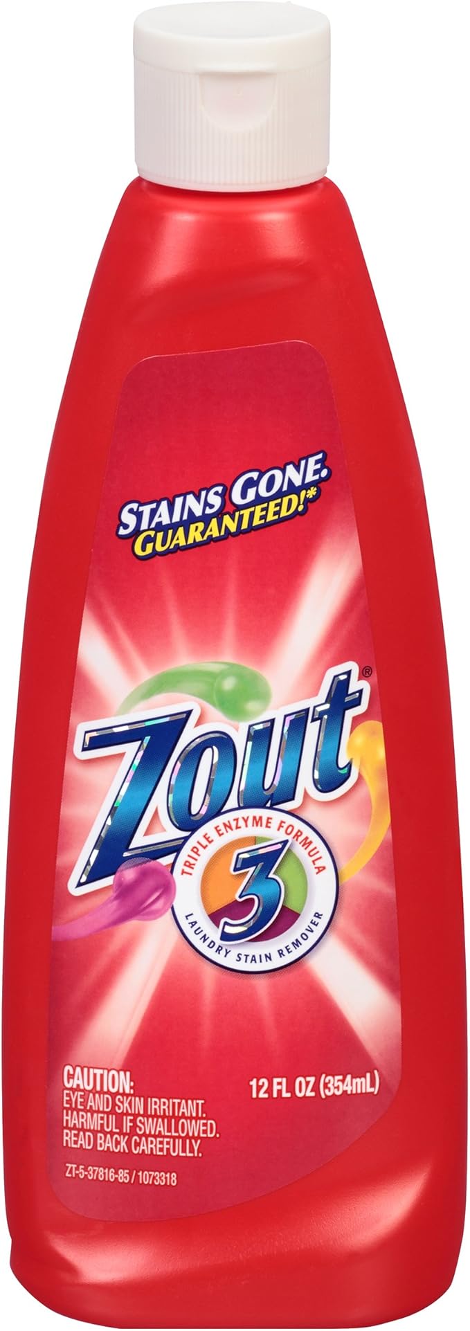 Zout Laundry Stain Remover, Triple Enzyme Formula, 12 Ounce (Pack of 3)