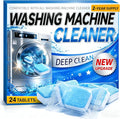Enzyme Washing Machine Cleaner Tablets (24 Pack) – Protease Deep Clean Laundry Machine Cleaner Descaler for HE, Front Load & Top Load Washer, Removes Odor, Residue & Hard Water Buildup (2-Year Supply)